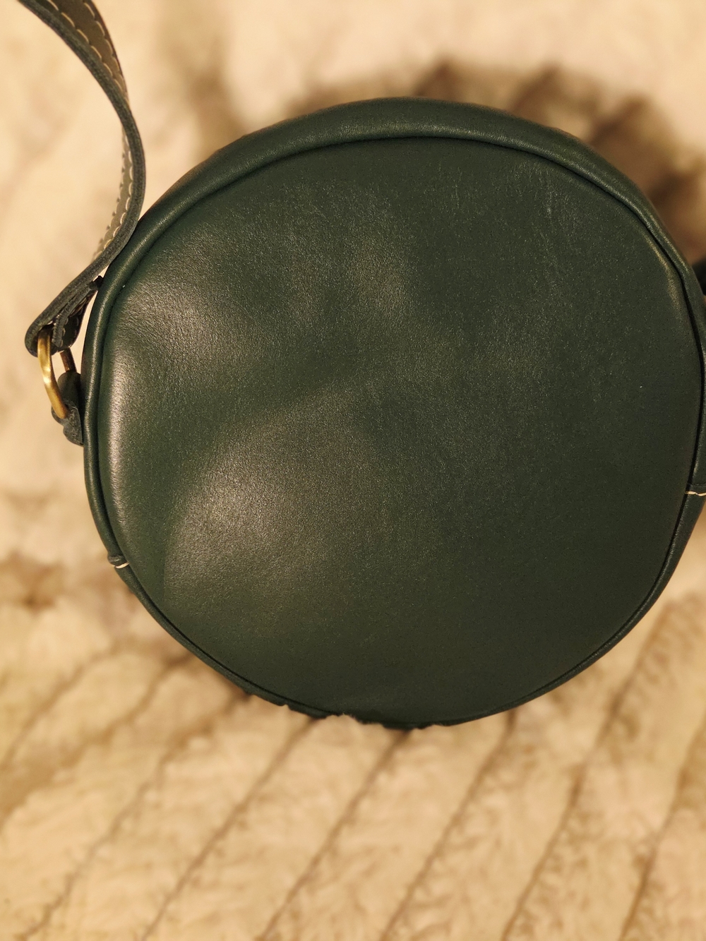 NEW Beautiful Portland Leather Goods Large Circle Crossbody Bag In Peacock - Picture 4 of 8
